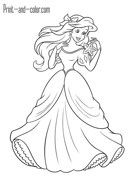 The Little Mermaid coloring pages | Print and Color.com Ariel Color, Ariel Coloring Pages, Disney Coloring Sheets, Disney Princess Colors, Disney Princess Coloring Pages, Barbie Coloring, Barbie Coloring Pages, Mermaid Coloring Pages, Disney Princess Drawings