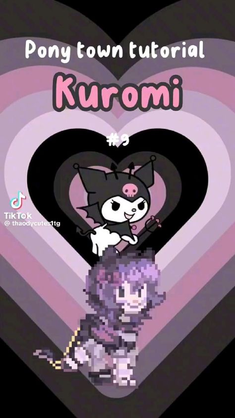 Ponytown Tutorial, Skin Pony Town, Outfit Ideas Goth, Pony Town Skin, Skin Tutorial, Fursuit Tutorial, Pony Games, Pony Creator, Hello Kitty Videos