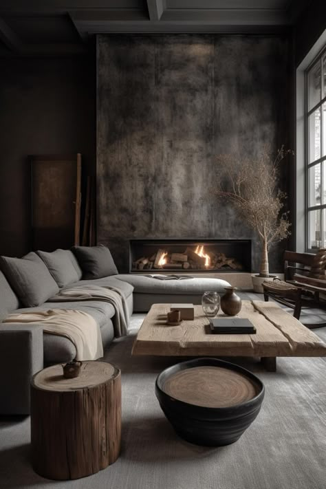 Wabi Sabi Living Room, Large Living Room Layout, Wabi Sabi Living, Wabi Sabi Interior, Modern Rustic Living Room, Rustic Living Room, Living Room Inspo, Living Room Paint, Cozy Living Rooms