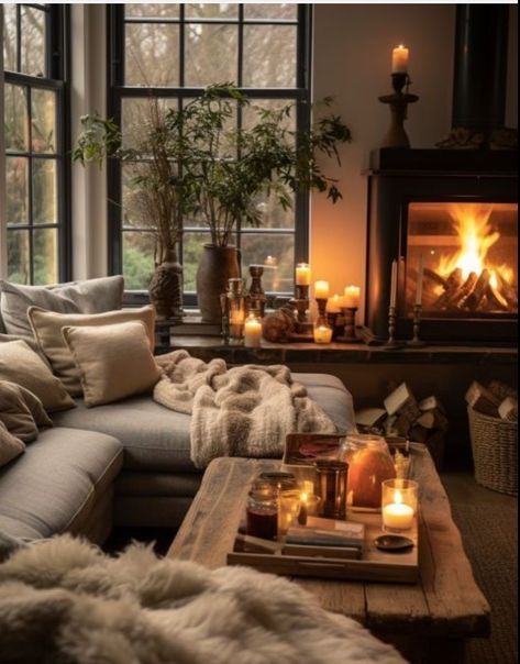 Romantic Home Decor Cozy Living Rooms, Living Room Inspiration Transitional, Cozy Colourful Living Room, Moody Living Room Colors, Moody Earthy Living Room, Wood Stove Living Room, Earthy Living Rooms, Classy Apartment Decor, Cozy Earthy Living Room