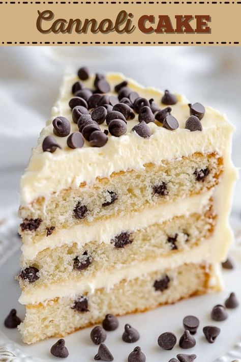 Cannoli Cake - Insanely Good Casada Cake Italian, Cassata Cake Italian, Cannoli Snack Cake, Cannoli Birthday Cake, Cannoli Cake With Box Cake, Cannoli Cake Recipe Italian Desserts, Canoli Cake Recipes, Cannoli Filling For Cake, Charlotte Dessert Recipes