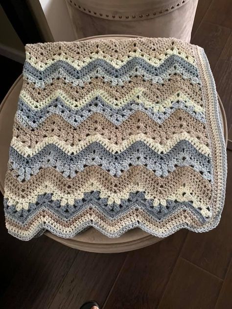 Caron Cotton Cakes in  Nested Blues colorway Cotton Cakes Crochet Patterns, Caron Cotton Cakes Patterns Crochet, Cotton Blanket Crochet, 6 Day Kid Blanket, Kid Blanket, Crochet Feather, Plaid Crochet, Cotton Cake, Blankets Crochet