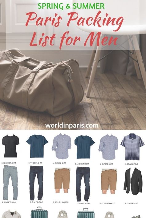 Men’s Parisian Style, Packing List For Paris, Paris Spring Outfit, Travel Essentials For Men, Paris Summer Outfits, Paris Packing List, Men's Capsule Wardrobe, Paris With Kids, Paris Neighborhoods