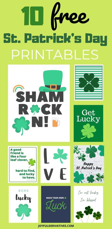 Decorate your home for St. Patrick's Day in style with these free modern printables! Great to decorate for a party or in your home. These designs and quotes will help add just the right touch to your St. Patty's decorating. Plus they are easy to print right from your own home! #stpatricksdaydecor #stpatricksdayprintables #freeprintables Studying Vision Board, St Patricks Printables, Cricut Printables, St Patrick's Day Art, Vision Board Ideas Examples, St Patrick's Day Printables, St Patricks Day Pictures, Saint Patricks Day Art, Vision Board Ideas