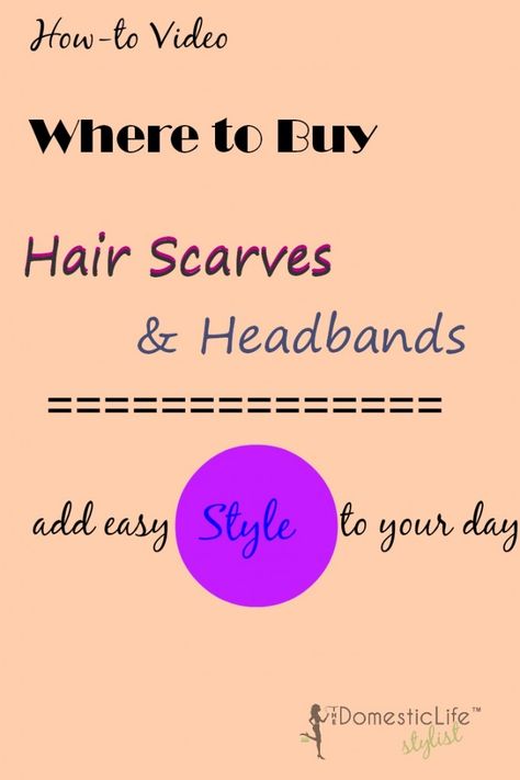 {Video} guide on where to find hair scarves and hairbands to add easy chic style to any wardrobe #hair Hair Scarves, Easy Chic, Diy Scarf, Scarf Headband, Great Hair, Scarf Hairstyles, Scarf Styles, Hair Band, Simple Style