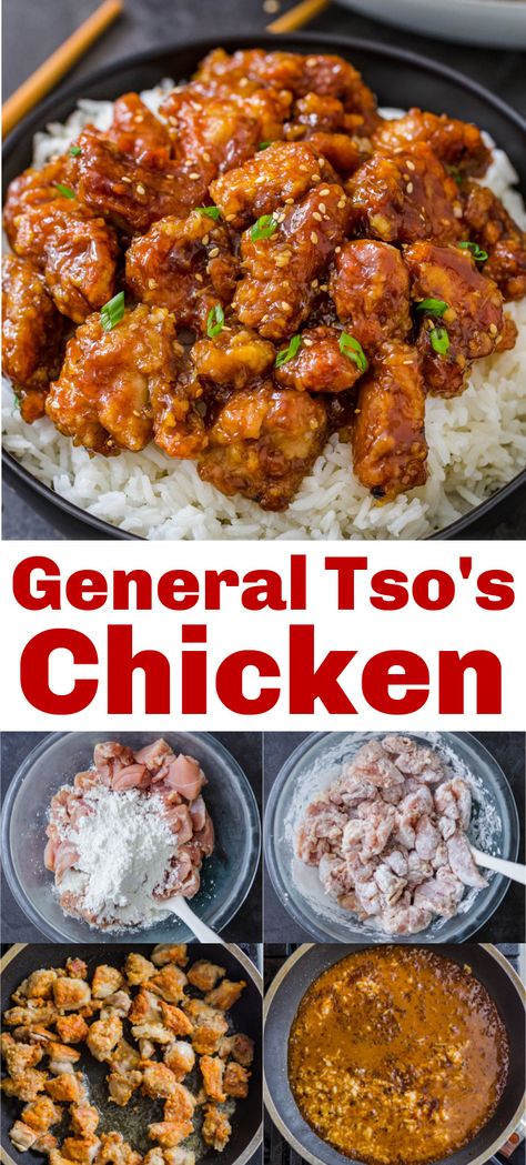 General Tso Chicken And Rice, General Chow Chicken, Thai Express General Thai Chicken, Homemade Chinese Food Recipes Chicken General Tso, Instapot General Tso Chicken, Chinese Food Recipes General Tso, Tso General Chicken Recipe, Grilled General Tso Chicken, General Tso Chicken Meal Prep