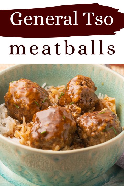 This recipe for General Tso Meatballs combines the simplicity and ease of tasty, tender meatballs with a sweet, a bit spicy and savory homemade sauce.

You will love this Chinese-inspired recipe is a quick dinner, and comes together in about 30 minutes, is perfect for the whole family. The best part of this dish is a rich sauce which you can customize to your preferences. You can meal prep this recipe by making the meatballs ahead of time and freeze them so they will be ready to go when you are. Panko Meatballs, General Tso Meatballs, Meatball Sauce Recipes, Chinese Meatballs, Meatballs Sauce Recipe, General Tso Sauce, Leftover Meatballs, Tender Meatballs, Meatball Sauce