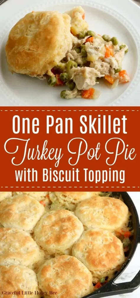 Turkey Pot Pie Easy, Pot Pie Recipe Easy, Turkey Pot Pie Recipe, Biscuit Crust, Turkey Pie, Turkey Pot, Easy Thanksgiving Recipes, Turkey Pot Pie, Leftover Turkey Recipes