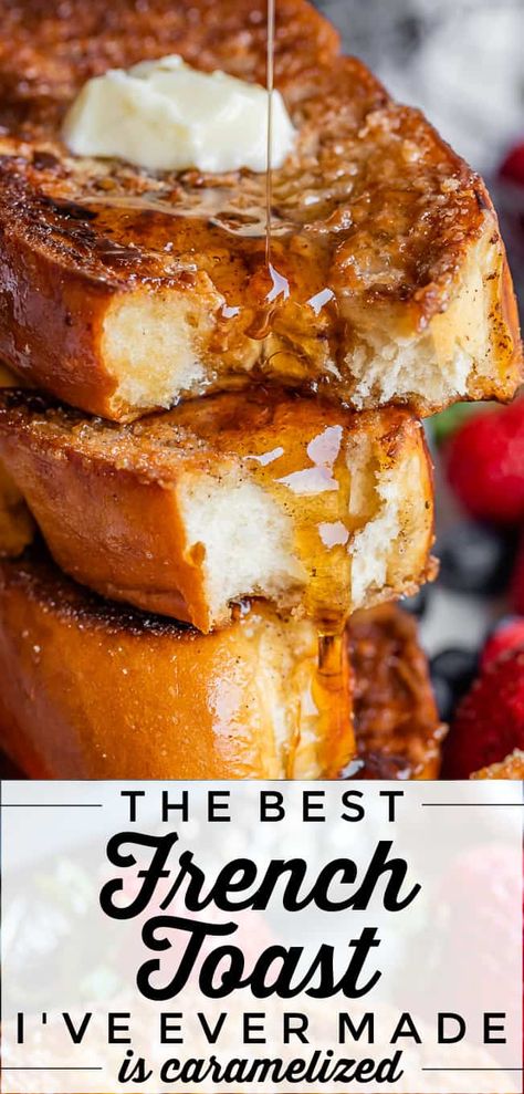 Sweet Cream French Toast, French Toast Caramelized, Brioche Bread Toast, Best Homemade Bread For French Toast, French Toast For Dinner, French Toast With Flour, French Brioche French Toast, French Bread French Toast Recipe, French Toast Cinnamon Bread