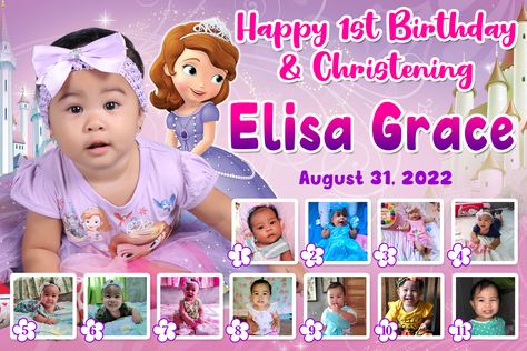 Sofia The First Background, Christening Tarpaulin, Tarpaulin Ideas, Birthday Tarpaulin Background, Princess Sofia Invitations, Tarpaulin Layout, Birthday Tarpaulin, Birthday Tarpaulin Design, Tarpaulin Design