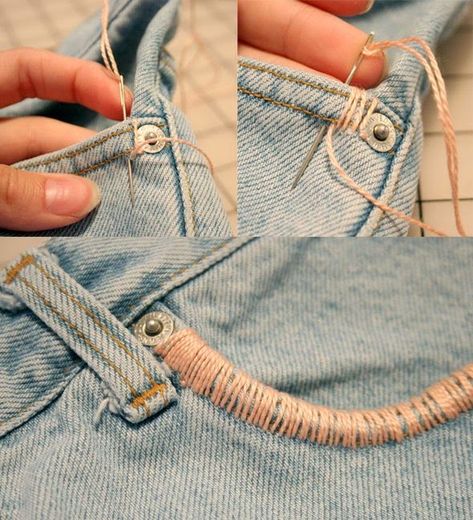 22 Incredibly Cool DIY Denim Ideas Ranging from Organization to Accessories! Embroidered Jeans Diy, Jean Diy, Thrift Ideas, Detail Couture, Diy Clothes Refashion, Diy Jeans, Ideas Clothes, Diva Boutique, Diy Vetement