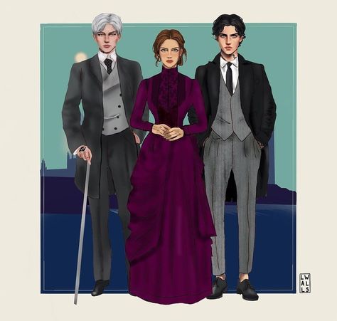 art by @knightfallart on insta. Jem Carstairs, Tessa Gray, Shadowhunters Series, Clockwork Princess, Will Herondale, Cassie Clare, Cassandra Clare Books, Clockwork Angel, Infernal Devices