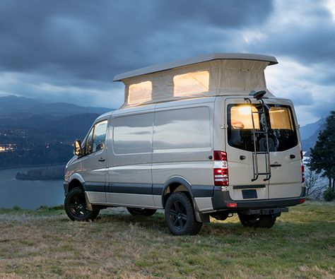 Pop - Outside Van Van High Tops, Sleeper Van, Vintage Glamping, Sprinter Motorhome, Camping Vehicles, Minivan Camper Conversion, Pop Top Camper, Van Life Ideas, Mercedes Sprinter Camper