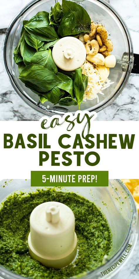 Cashew Pesto Recipe, Recipes Pesto, Cashew Pesto, Cashew Recipes, Pesto Vegan, Basil Pesto Recipes, Pesto Recipes, Soup Appetizers, Basil Recipes