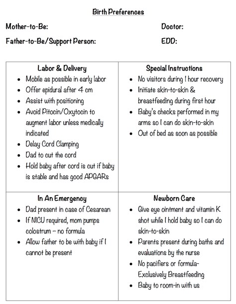 Example of Birth Preferences / Plan Examples Of Birth Plans, At Home Birth Plan, Example Birth Plan, How To Make A Birth Plan, Crunchy Birth Plan, Birth Plan Options, Birth Plan Ideas, Induction Birth Plan, How To Write A Birth Plan