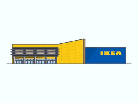 They just announced that they are building a new IKEA right down the street from my house in Fishers so I figured it was a good excuse to do a new building illustration. MadebyPat | Behance ... Ikea Building, Sick Face, Ikea Board, Ikea Logo, Swim Logo, Info Poster, Lego Poster, Marni Market, Retail Facade