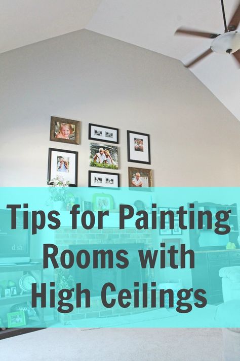 Tips for Painting Rooms with High Ceilings Painting Vaulted Ceilings Living Room, High Ceiling Color Ideas, Living Room With Painted Furniture, High Ceiling Decorating Bedroom, Bedroom High Ceiling Ideas, High Ceiling Ideas, High Ceiling Bedroom, High Ceiling Decorating, Painting Rooms