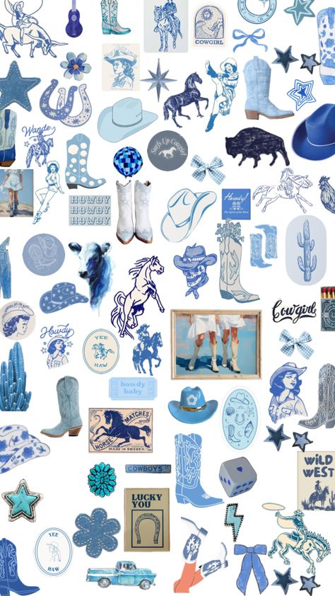 Coastal Cowboy Wallpaper, Blue Western Wallpaper, Iphone Wallpaper Blue, July Mood Board, Country Background, Apartment Prints, Scrapbook Prints, Megan Moroney, Random Products