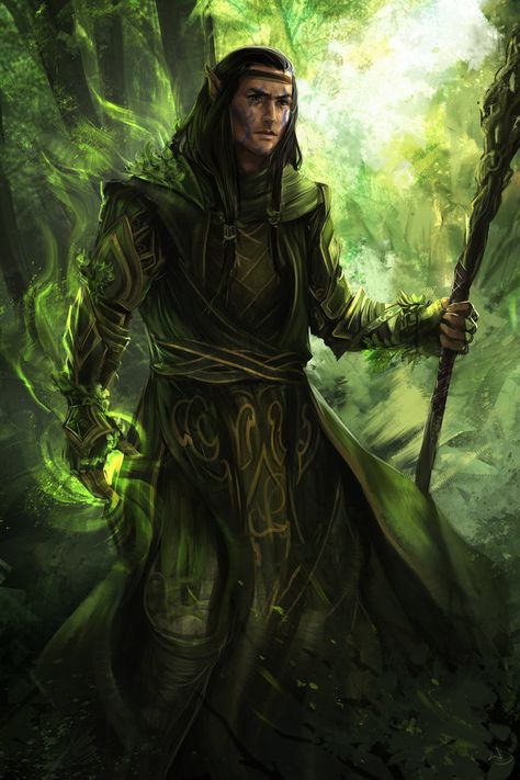 Dnd Druid, Male Elf, Creature Fantasy, Elf Characters, Elf Druid, Elves Fantasy, Forest Elf, Elf Art, Wood Elf