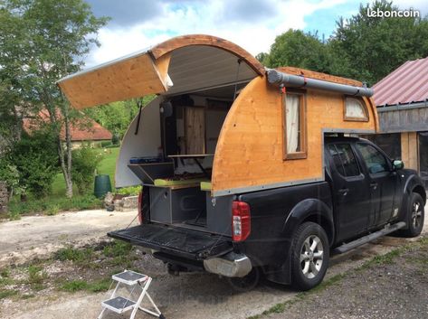 Diy Slide In Camper, Pickup Camper Ideas, Pickup Camper Diy, Pickup Bed Camper, Truck Cap Camper, Short Bed Truck Camper, Truck Camper Ideas, Micro Campers, Cabover Camper