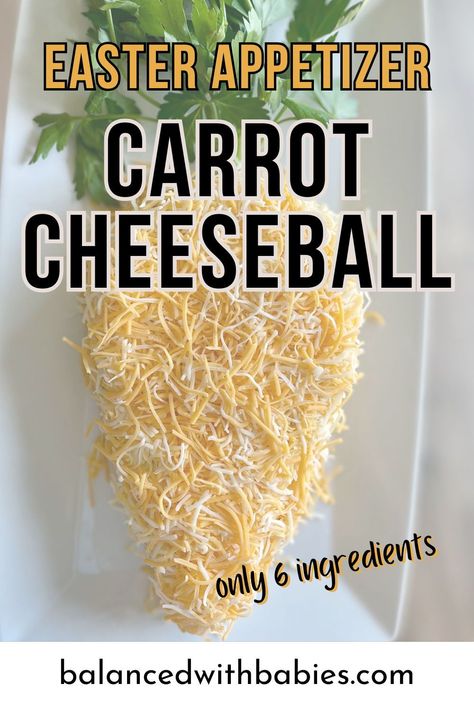 Need a fun and easy appetizer for Easter? Try out this carrot shaped cheese ball! Carrot Shaped Cheese Ball, Carrot Cheese Ball, Fun Easter Snacks, Easter Cheese Ball, Shaped Cheese Ball, Easter Cookie Bars, Easter Appetizer, Easter Snack, Cute Carrot