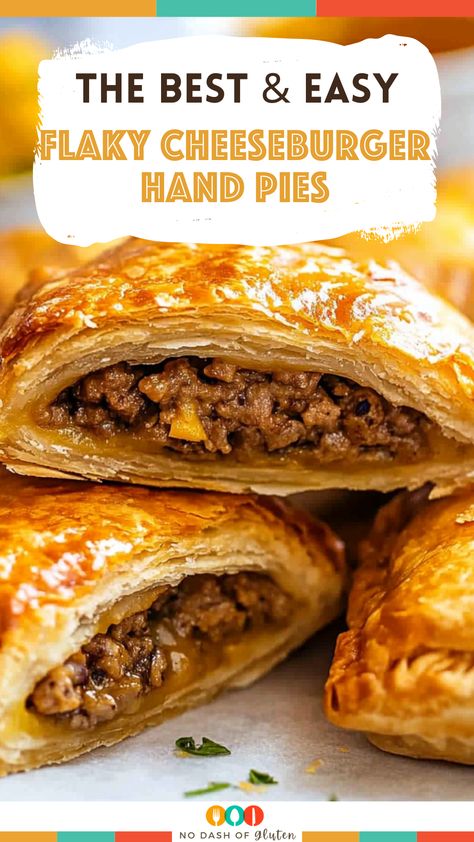 Hamburger Meat Pies, Mini Smash Burger Pies, Ground Beef Pasties, Hamburger Hand Pies, Cheeseburger Puff Pastry, Phyllo Dough Recipes Dinner Ground Beef, Beef Hand Pies Recipes, Hand Held Meat Pies, Puff Pastry Meat Pies Ground Beef