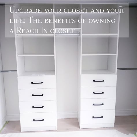 Reach In Closet Ideas For Couples, Closet Organization Ideas Cheap Diy, Shared Reach In Closet Ideas, Closet Designs For Two People, Reach In Closet For Two, Shared Master Closet Organization, Shared Reach In Closet, Long Reach In Closet Ideas, Closet Design Layout Reach In