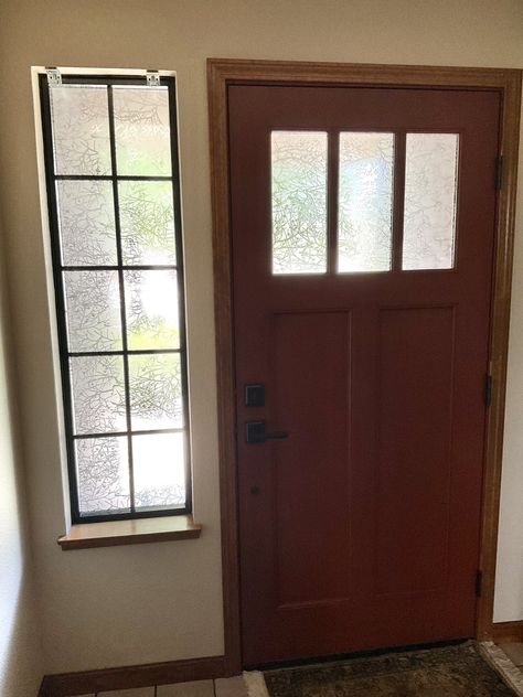 Decorative Privacy Films for Front Doors and Sidelight Windows | Decorative Films - Decorative Privacy Films Tall Front Door, Front Door Privacy, Front Door Sidelights, Sidelight Windows, Door Sidelights, Door Privacy, Stained Glass Window Film, Decorative Window Film, Front Doors With Windows