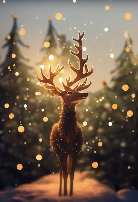 Free Christmas Deer Christmas Pics Aesthetic, Christmas Deer Wallpaper, Christmas Scenery Wallpaper, Christmas Animals Illustration, Cute Christmas Images, Cute Christmas Pics, Cool Christmas Wallpapers, Christmas Deer Illustration, Cute Christmas Pictures