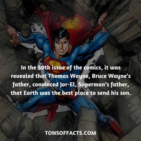 Superman Facts, Batman Facts, Jor El, Dc Comics Facts, Comic Facts, Dc Facts, Superhero Facts, Superman Dc Comics, Thomas Wayne