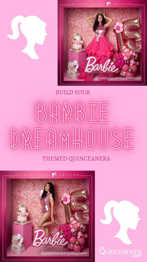 In honor of National Pink Day, let’s dive into a Barbie-themed Quinceanera! Love pink and being glam? Then this Barbie theme is for you! //Barbie //Quinceanera// Quinceanera decorations Barbie Themed Quince, Barbie Pink Quinceanera Dresses, Barbie Theme Quinceanera, Barbie Debut Theme, Barbie Themed Quinceañera, Barbie Themed Sweet 16, Barbie Quinceanera Theme, Barbie Wedding Theme, Hot Pink Quinceanera Theme