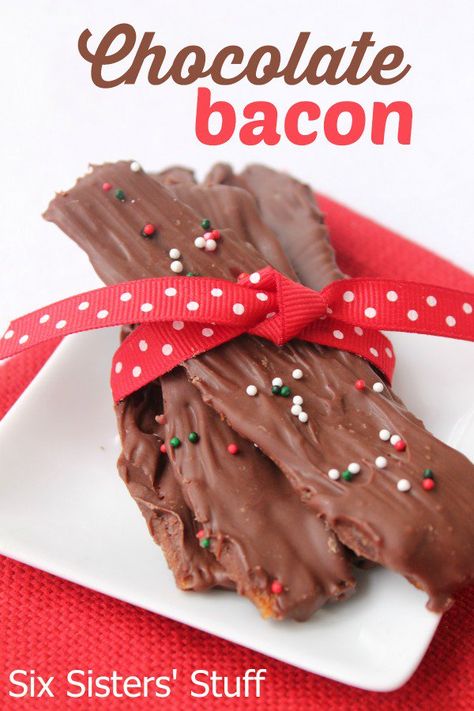 Chocolate Covered Bacon, Chocolate Bacon, Six Sisters Stuff, Six Sisters, Kevin Bacon, Food Contest, Candy Fudge, Bacon Recipes, Sweet Chocolate