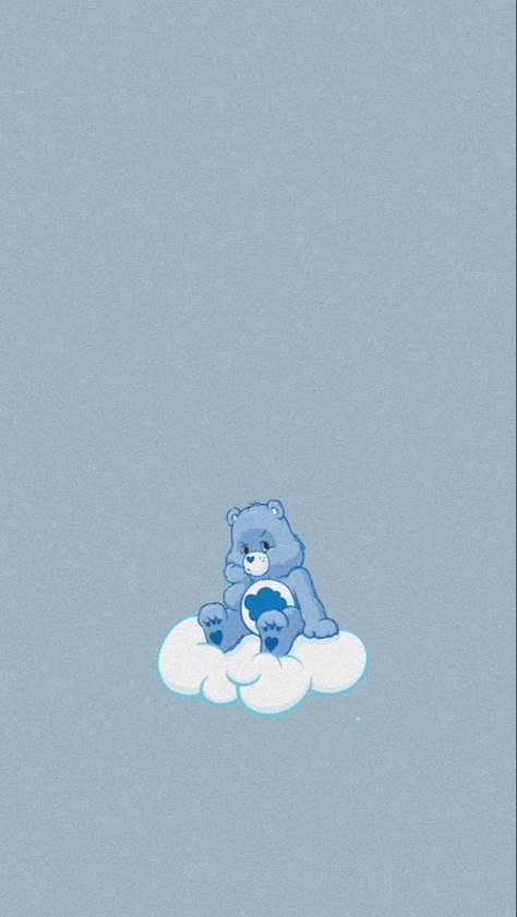 Cute Icons Aesthetic Cartoon, Grumpy Bear Wallpaper, Care Bear Grumpy, Cute Icons Aesthetic, Pose Wallpaper, Cute Bear Wallpaper, Grumpy Care Bear, Care Bears Vintage, Baby Blue Wallpaper