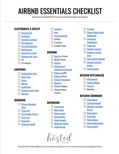 airbnb essentials checklist Air Bnb Essentials, Airbnb Essentials Checklist, Air Bnb Design Ideas, Airbnb Bathroom Essentials, Airbnb Necessities, Airbnb List Of Items, Air Bnb Checklist, Airbnb Amenities List, Airbnb Must Haves