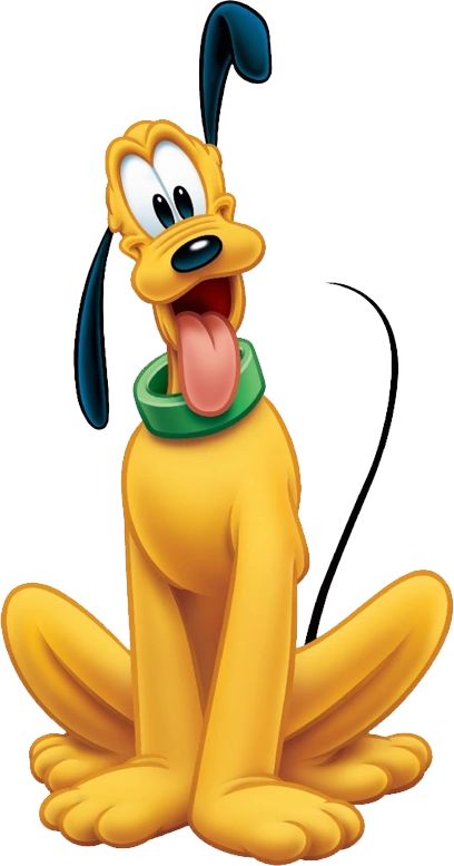 Pluto is Mickey Mouse's pet dog and closest companion, first appearing as a nameless bloodhound in The Chain Gang. Pluto is very unique for a character in Mickey's world, in that he is not anthropomorphic beyond showing a broad range of facial expressions; he is actually represented as a normal dog, lacking speech and the ability to walk upright. Pluto is truly a well-trained dog. Like his master Mickey, he can get into a large amount of trouble but has enough brains to escape the situation... Pluto Disney Tattoo, Pluto Mickey Mouse, Dog Disney, Mickey Mouse Background, Mickey Mouse Png, Mickey House, Characters Disney, Pluto Disney, Mickey Mouse Characters