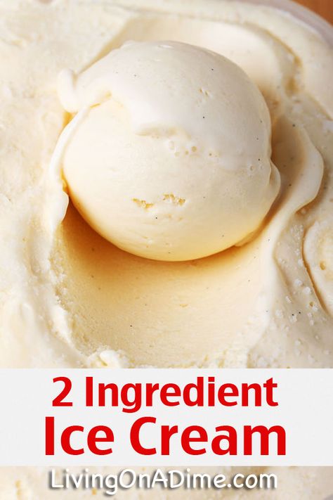 2 Ingredient Ice Cream, Easy Ice Cream Recipe Homemade, Homemade Ice Cream Recipe, Easy Homemade Ice Cream, Resepi Biskut, Easy Ice Cream Recipe, Low Carb Ice Cream, Ice Cream Maker Recipes, Two Ingredient