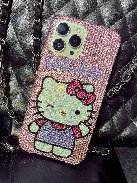 Rhinestone Phone Case Y2k, Bedazzled Phone Case, Rhinestone Phone Case, Cartoon Kitty, Crystal Phone Case, Hello Kitty Phone, Hello Kitty Phone Case, Hello Kitty Rooms, Hello Kitty Themes