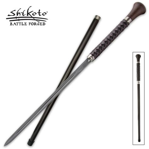 Shikoto Shinshi Sword Cane Damascus Steel Blade, Ninja Gadgets, Bulletproof Clothing, Cane Tips, Push Dagger, Tactical Swords, My Hero Oc, Hero Oc, Pen Diy, Cane Handles