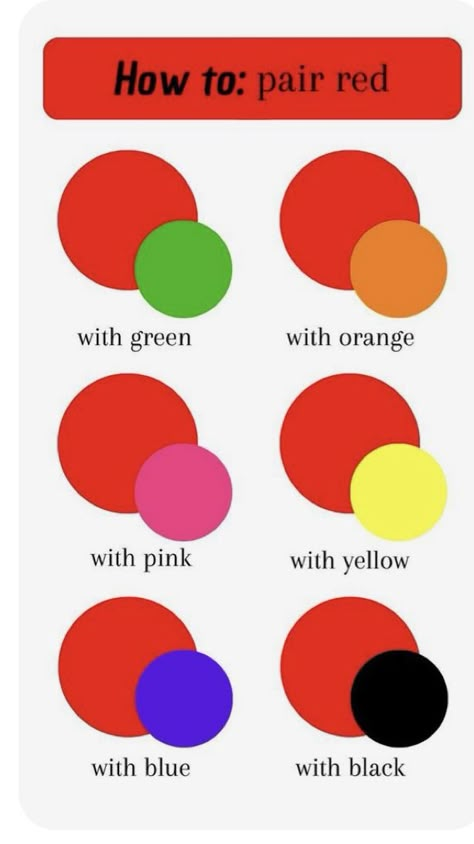 What Color Goes With Orange Outfit, How To Pair Orange, Colors That Go With Blue Outfits, How To Pair Red, How To Pair Blue, Colors That Go With Red Clothes, Two Colors That Go Well Together, Red Combination Outfits, Colors That Go With Red