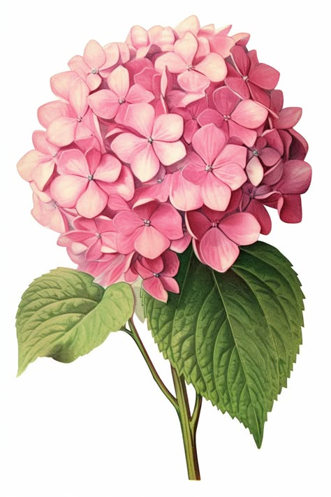 Hydrangea Clipart, Digital Art Software, Watercolor Hydrangea, Beautiful Flower Drawings, Flower Drawings, Graphics Fairy, Pink Hydrangea, Watercolor Flower Art, Fruit Print