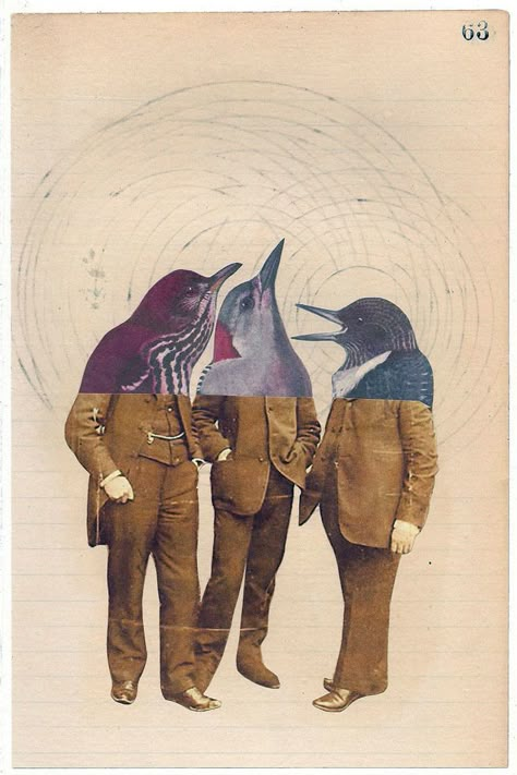 This is a funny design. I love the matching suits as well as the similar dolphin heads. shows we are all really just he same no matter what we do or wear. Kindof ironic in a way Surreal Photos, Collage Painting, Surreal Collage, Collage Inspiration, Collage Ideas, Art Et Illustration, Collage Mixed Media, Portrait Illustration, Paper Collage