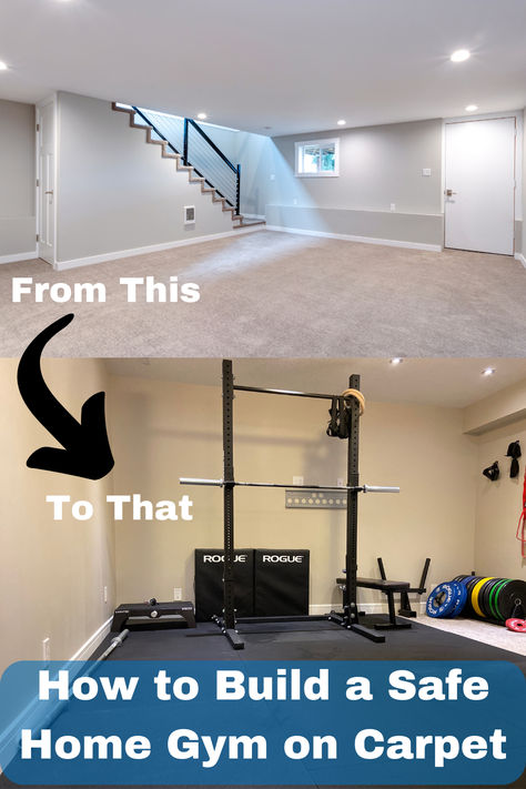 Spare Bedroom Gym, Basement Workout Room, Basement Home Gym, Basement Gym Ideas, Basement Living Room, Home Gym Basement, House Gym, Home Gym Flooring, Workout Room Home