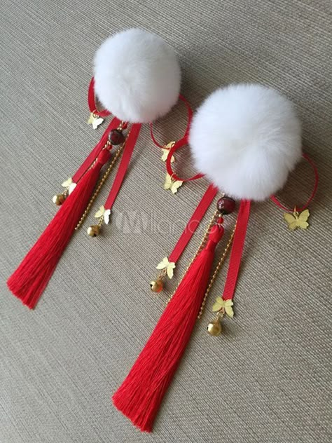 Hair Tassels, Anting Manik, Chinese Accessories, Trendy Trouser, Trouser Outfits, Clothing Design Sketches, Kawaii Accessories, Drawing Clothes, Girly Jewelry