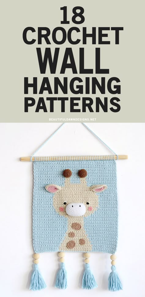 Crochet Wall Hanging Nursery, Crochet Nursery Wall Hanging Free Pattern, Crochet Wall Hanging For Nursery, Free Crochet Wall Hanging Patterns Boho, Free Crochet Wall Decor Patterns, Crochet Butterfly Wall Hanging, Crochet Cat Wall Hanging Pattern Free, Crochet Bee Wall Hanging, Tapestry Crochet Wall Hanging Free Pattern