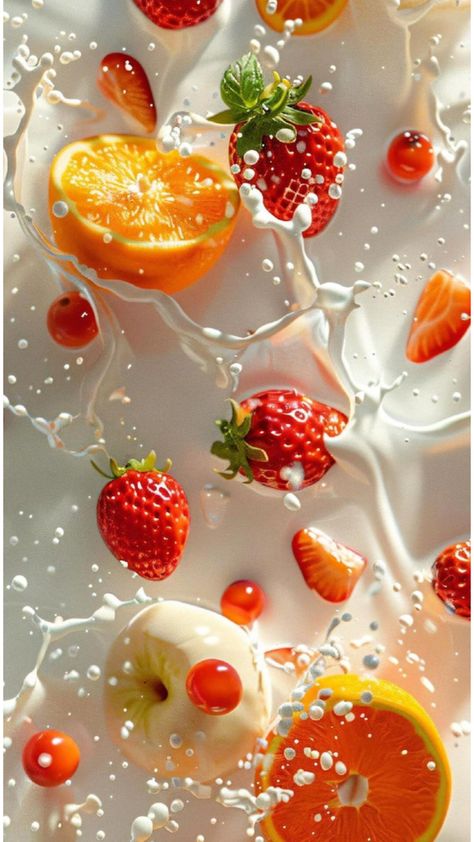 Fruits In Water Wallpaper, Fruit In Water Wallpaper, Fruits Aesthetic Wallpaper, Fruits Wallpaper Aesthetic, Fruit In Water Aesthetic, Strawberry Aesthetic Wallpaper Iphone, Fruit Background Aesthetic, Fruit Wallpaper Iphone, Fruit Wallpaper Aesthetic