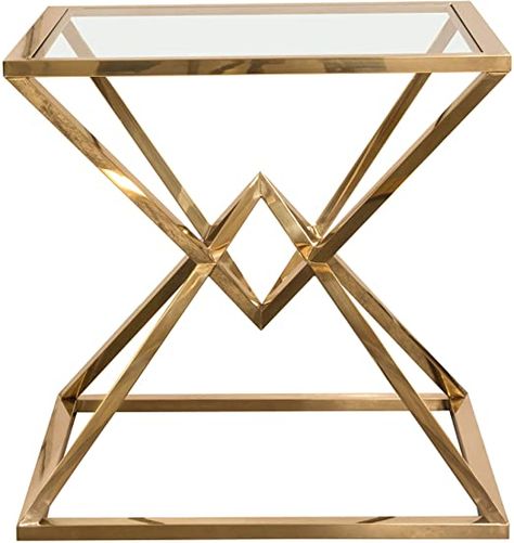 Gold End Table, Glass Top End Tables, Square Cocktail Table, Gold Sofa, Square End Table, Modern Presentation, Table Square, Contemporary Side Tables, Table Console