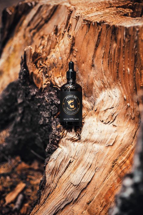 Natural Cosmetics Brands, Fragrance Photography, Perspective Photography, Photography Themes, Shaving Oil, Creative Portrait Photography, Beauty Products Photography, Forest Theme, Beard Oil