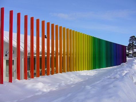 Rainbow Fence, Instagram Wall, Kindergarten Design, Cheap Backyard, Interactive Walls, Rainbow Connection, Restaurant Concept, Somewhere Over The Rainbow, Live Colorfully