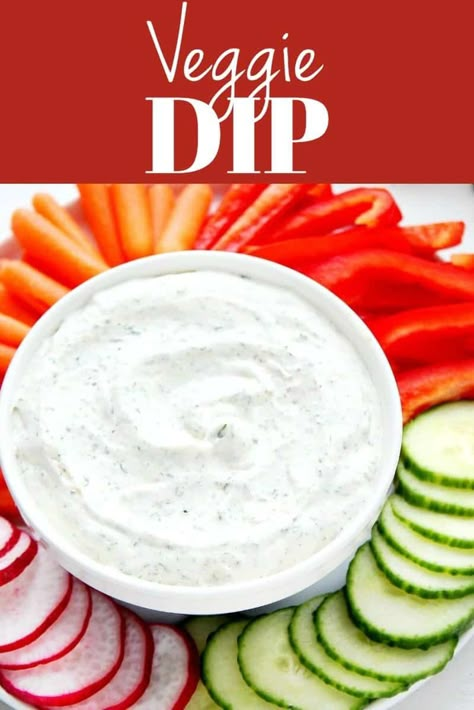 This Veggie Dip is quick and easy to whip up! Made with sour cream, mayo, dried herbs and seasoning, it's the perfect companion for fresh-cut vegetables. #dip #appetizer Mayo And Sour Cream Dip, Sour Cream Dip For Veggies, Sour Cream Mayo Dip, Sour Cream Veggie Dip Easy, Veggie Dip Recipe Sour Cream, Vegetable Dips Recipes Easy, Easy Vegetable Dip, Sour Cream Veggie Dip, Vegetables Dip