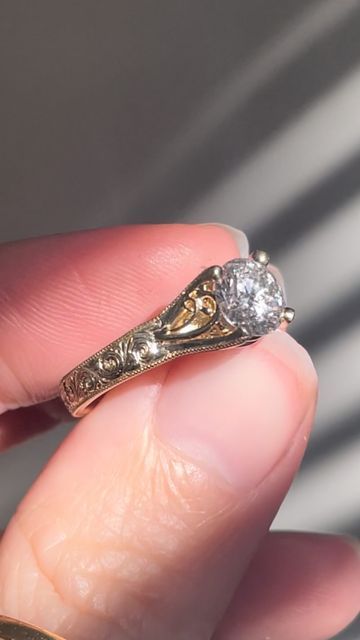 Kindred Lubeck ✦ Artifex Fine Jewelry on Instagram: "In my engagement ring era ✨💎 Congrats Alexandra & Nathan 🤍 ‌ #handmadejewelry #handengravedjewelry #engagementring" Lesbian Rings Engagement, Artifex Fine Jewelry, Kindred Lubeck, Hand Engraved Jewelry, Pretty Rings, Future Wedding, The Ring, Engagement Ring, Handmade Jewelry